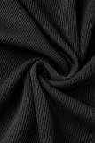 Черные сексуальные однотонные лоскутные платья с разрезом на тонких бретелях и юбкой-карандаш