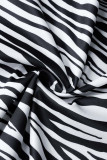 Blanc Street Print Zebra Print Patchwork Slit O Neck Robes
