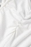 ホワイト セクシー カジュアル ソリッド バンデージ 中空 バックレス ホルター レギュラー ジャンプスーツ