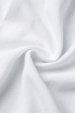 Bandagem Sólida Sexy Branca Patchwork Alça Espaguete Sem Mangas Duas Peças