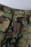 Camouflage Décontracté Imprimé Camouflage Déchiré Maigre Taille Haute Jupes Imprimées Classiques