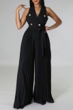 Rood Casual Solid Patchwork Frenulum V-hals Normale jumpsuits