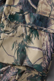 Pantalones casual estampado patchwork regular cintura alta estampado completo convencional gris