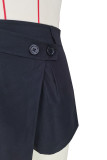 Caqui Casual Sólido Patchwork Asimétrico Cintura alta Tipo A Pantalones de color sólido