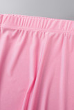Розовая сексуальная повседневная однотонная базовая узкая обычная однотонная юбка с высокой талией (с носками)