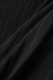 Robes de jupe crayon à boucle patchwork solide noir sexy