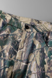 Calça multicolorida casual com estampa patchwork regular cintura alta convencional com estampa completa