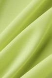 Армейский зеленый повседневный однотонный лоскутный воротник с отложным воротником и короткими рукавами из двух предметов с пряжкой