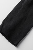 Macacões magros pretos sexy para roupas esportivas vazados patchwork