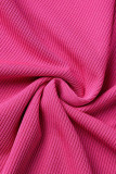 Rose Red Sexig Solid Bandage Patchwork U Neck Pencil Skirt Klänningar