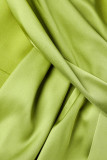 Зеленые повседневные элегантные однотонные прямые комбинезоны в стиле пэчворк с v-образным вырезом