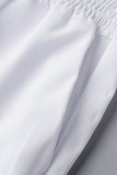 Blanc Sexy Solide Bandage Patchwork Sans Bretelles Sans Manches Deux Pièces