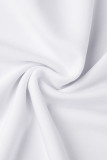Blanco Casual Elegante Sólido Patchwork O Cuello Una Línea Vestidos