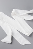 Zwart sexy effen bandage patchwork asymmetrische schuine kraag onregelmatige jurkjurken