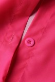 Abiti da camicia con colletto alla rovescia di base con stampa a cambiamento graduale casual rosso rosa
