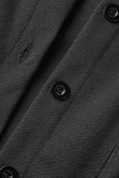 Хаки Повседневная сплошная лоскутная рубашка с воротником и коротким рукавом из двух частей