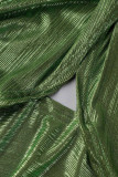 Зеленый сексуальный уличный однотонный бандажный топ в стиле пэчворк с лямкой на шее