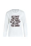 White Street Daily Print Patchwork Lettre O Neck Tops