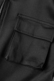 Gelbe Street Solid Patchwork Pocket Zipper Collar Skinny Jumpsuits
