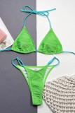 Зеленые сексуальные однотонные купальники с открытой спиной (с прокладками)