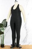 Bourgondië Sexy Casual Effen Blote rug V-hals Jumpsuits in grote maten