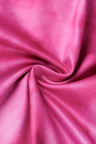 Розово-красные сексуальные однотонные лоскутные платья без бретелек с юбкой-карандашом