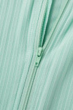 Pagliaccetti skinny casual con colletto con cerniera in patchwork solido color albicocca