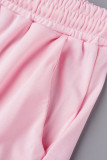 Pink Sportswear Solid Patchwork U-Ausschnitt ärmellose Zweiteiler