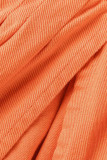 Tangerine Street Solid Patchwork Fold Cintura alta Tipo A Pantalones de color sólido