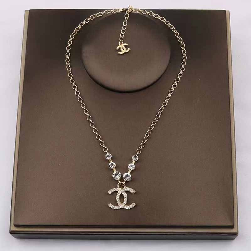 

Gold Simplicity Geometric Chains Rhinestone Necklaces