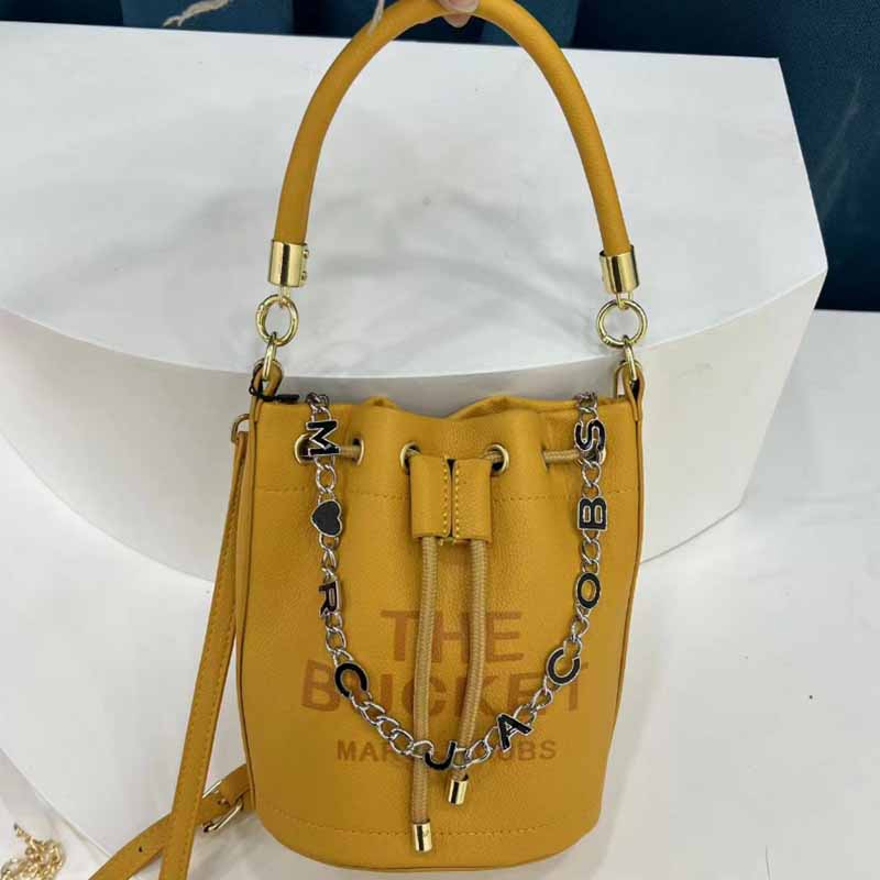 

Yellow Casual Street Letter Draw String Bags(Without Chain)