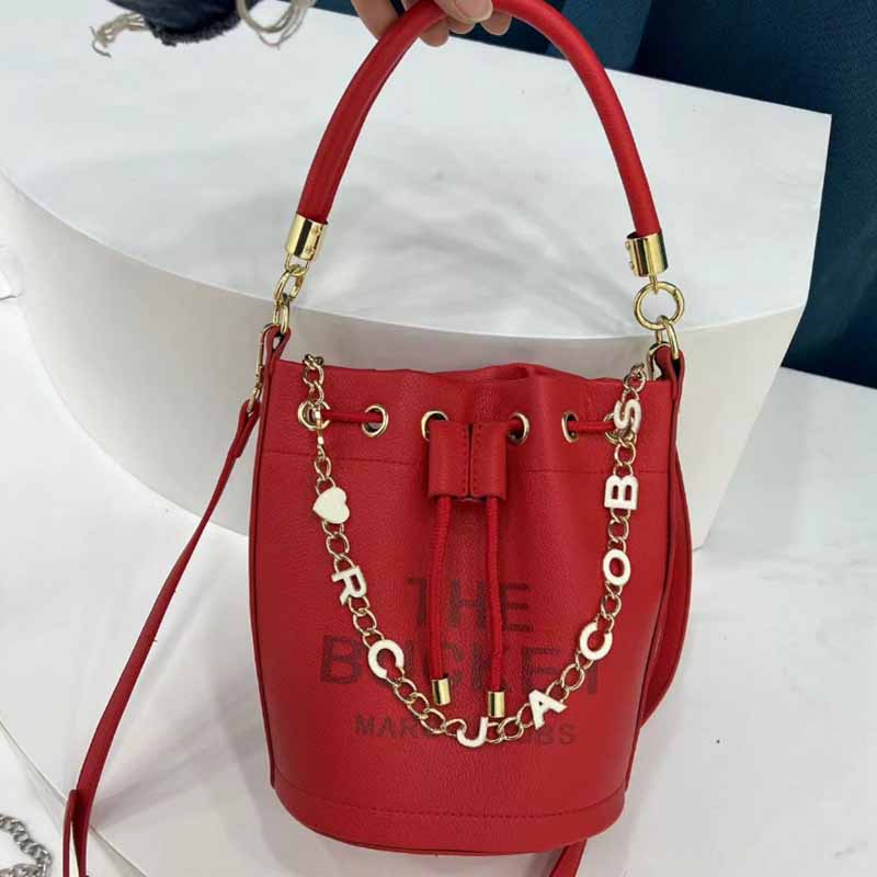 

Red Casual Street Letter Draw String Bags(Without Chain)