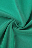 Combinaisons sexy décontracté solide patchwork transparent dos nu contraste licou skinny vert