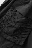 Zwart Casual Solid Patchwork Ruglooze strapless mouwloze romper