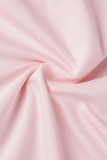 Roze sexy effen rugloze strapless onregelmatige jurkjurken