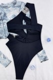 Zwart sexy effen patchwork badkleding zonder rug (met vulling)