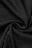 Robes de grande taille en patchwork de glands solides noirs sexy (sous réserve de l'objet réel)