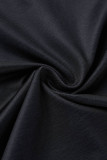 黒のセクシーなプリント包帯バックレス スリット ホルター ロング ドレス ドレス