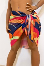 Färg Sexigt tryck Asymmetriska badkläder Cover Up
