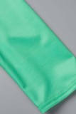 Grün Casual Print Basic O-Ausschnitt A-Linie Kleider