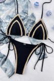 White Sexy Solid Bandage Patchwork Backless Swimwears (With Paddings)