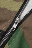 Camouflage Sexy Imprimé Camouflage Patchwork Boutons Tops sans bretelles