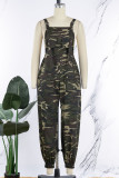 Camouflage Casual Street Print Camouflage Print Loose Jumpsuits