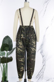 Camouflage Casual Street Print Camouflage Print Loose Jumpsuits