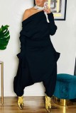 Vita Casual Solid Patchwork Snedkrage Plus Size Jumpsuits