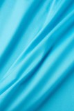 Озеро Синий Повседневная Печать Пэчворк V-образный вырез С короткими рукавами Из двух частей