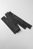 Black Casual Solid Patchwork Frenulum V Neck Regular Jumpsuits