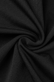 Schwarzes, sexy, festes Mesh-Kleid mit halbem Rollkragen und Bleistiftrock