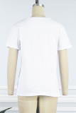 Witte casual T-shirts met ronde hals en print