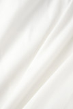 Jupe décontractée solide patchwork taille haute classique couleur unie blanche